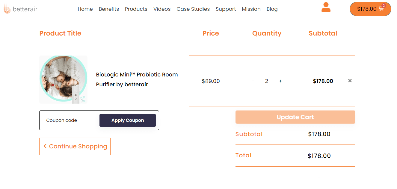 How to apply BetterAir coupon code